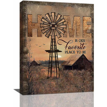 Vintage Windmill Canvas Wall Art 12x16 in