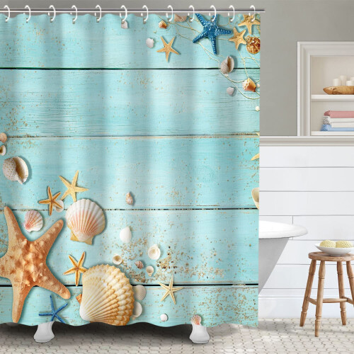 Kids Shower Curtain 72x72 in Polyester with Hooks