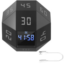 12-Side Rechargeable Cube Timer – 3 Alarm Modes