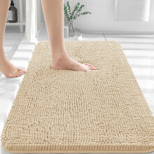 Chenille Bath Rug 70x24 in Lavender with Rubber Backing