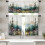 Watercolour Floral Kitchen Curtains Set 3-Piece 1