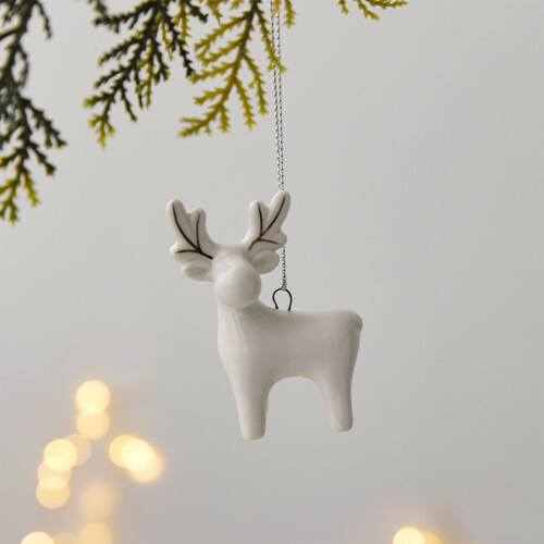 White Ceramic Nordic Mini House Ornament
