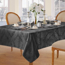 Barcelona Damask Tablecloth 60 x 120 in Gray