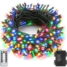 50-LED Multicolor Christmas Lights, IP44 Waterproof, 8