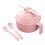 Mikrowellen-Ramen-Schüssel-Set mit Essstäbchen und Gabel, rosa 1