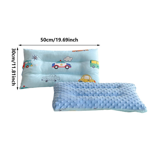 Almofada infantil dupla face em algodão e tecido minky com estampa de bolinhas, 30x50cm 1