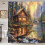 Rustic Cabin Shower Curtain 60x70in with 12 Hooks 1