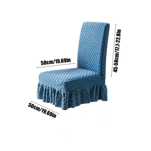 Blue Stretch Chair Covers with Skirt – Universal Fit 2