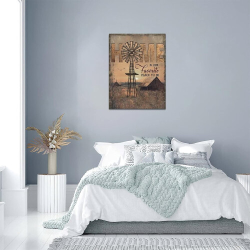 Vintage Windmill Canvas Wall Art 12x16 in 2