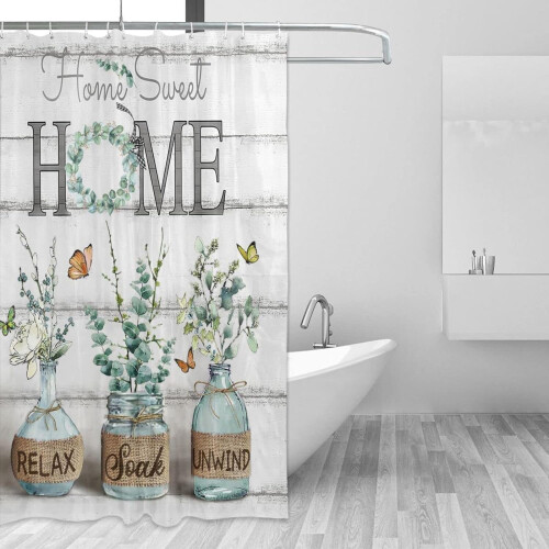 Floral Polyester Shower Curtain 72 x 72 in 2