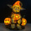 Halloween pompoen buitendecoratie van hars, 1 stuk 3
