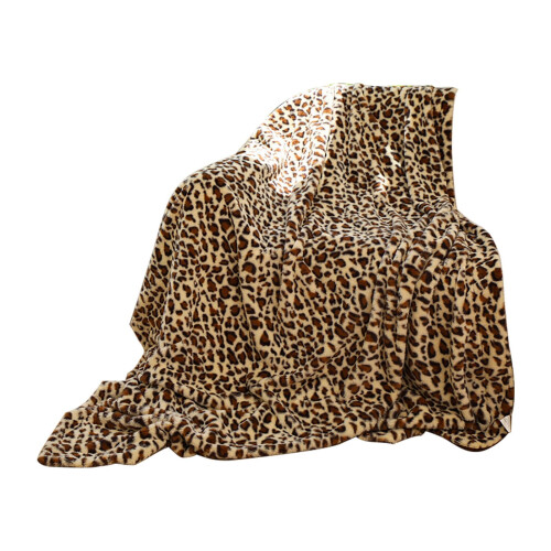 Leopard Throw Blanket 50 inch 480 GSM Plush Double-Sided 1