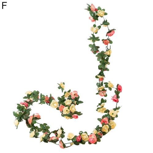 Artificial Rose Flower Rattan Garland 250cm 2 Pack 1