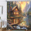 Rustic Cabin Shower Curtain 60x70in with 12 Hooks 3