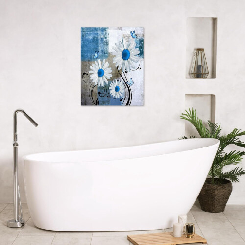 Daisy Butterfly Canvas Wall Art 16x12 in 1