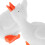 White Resin Goose Figurines 3 pcs 2