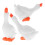 White Resin Goose Figurines 3 pcs 4