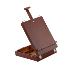 Sturdy Beech Wood Desktop Easel With Integrated-red wood color