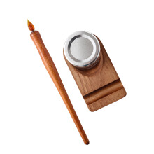 High Precisions Design Glass Nip Wooden Dip Pen for Detail