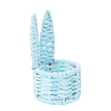 Easter Hand Woven Rabbit Ears Miniature Basket for Storing-Blue