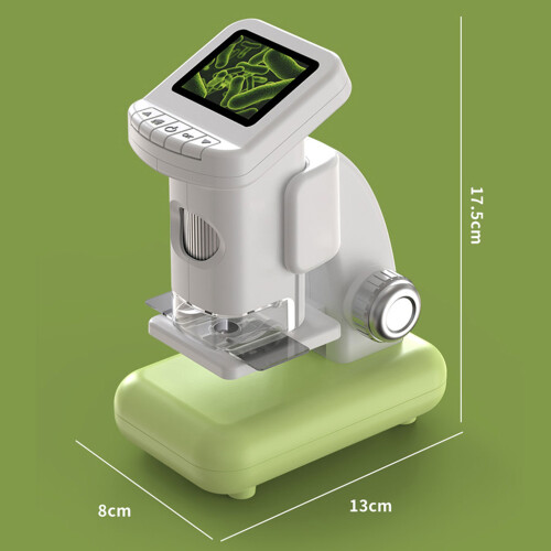 Kids Science Microscope Transportable with 720P-Green 2
