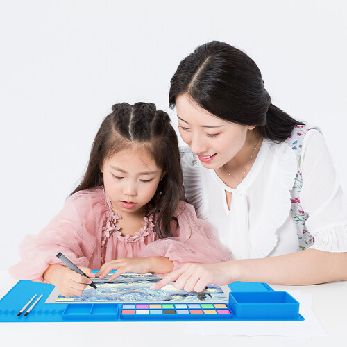 Portable Rollable Silicone Drawing Palette-Pink Style. 2 1