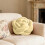 AuroraX Rose-Shaped Yellow Throw Pillow 1