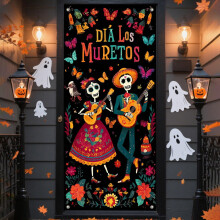 Capac pentru uși cu schelet de nuntă Dia de los Muertos Halloween