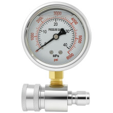 Manometr do myjki ciśnieniowej 6000 PSI ze stali nierdzewnej, podwójna skala, manometr do myjki ciśnieniowej z szybkozłączem 3/8 cala do