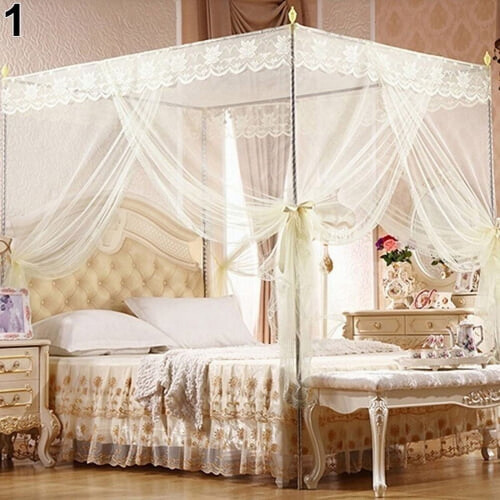 Moskitonetz-Spitzenbaldachin ohne Rahmen, Einzel- bis Queensize-Bett