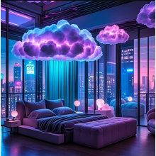 DIY USB-Powered 3D Thundercloud LED Light with Music Rhythm – Wall/Ceiling Mount Room Decor