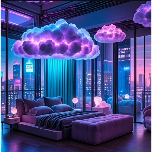 DIY USB-Powered 3D Thundercloud LED Light with Music Rhythm – Wall/Ceiling Mount Room Decor