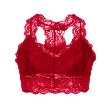 Women's Lace V-Neck Bra – Plus Size, Soft Support,