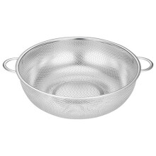 304 Stainless Steel Microporous Colander & Mixing Bowl (8.86") – for Rice, Salad, Fruit, Veg, Food Prep