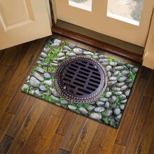 3D Hole Rug Optical Illusion 50 Inch Anti-Slip