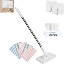 Snap and Grip Mop, 2026 Zero-Touch No-Wash Mini Mop, 39.3in Retractable Handle with Locking Mechanism – Compatible with Dry & Wet Use