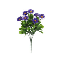 Purple Artificial Daisies Bouquet – Plastic Faux Flowers,