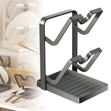 2-Layer Stainless Steel Pot Lid Holder & Spoon Rest, Compatible with Stove Top