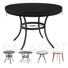 Zwarte ronde terrastafelhoes 420D Oxford waterdicht
