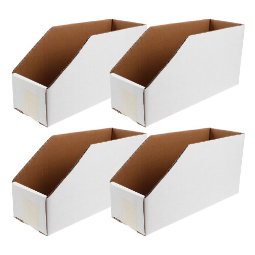 Heavy-Duty Cardboard Storage Box with Slanted Open Top –