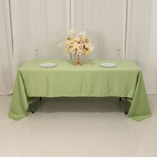 Sage Green Lamour Satin Rectangular Tablecloth 60 x 126 in