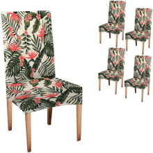 Dining Chair Covers Set of 4 – Tropical Dark Green Floral