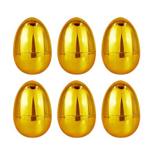 Ovos de Páscoa dourados de plástico para preencher – Pacote com 6