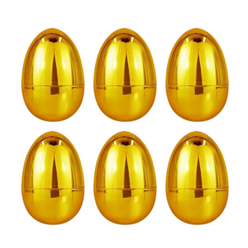 Goldene, befüllbare Ostereier aus Kunststoff – 6er-Pack
