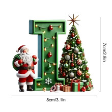 26-Letter Acrylic Christmas Tree Ornaments Set