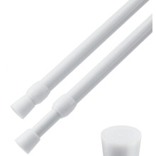 Confezione da 2 aste per tende regolabili in tensione, lunghezza 40-71 cm, colore bianco.