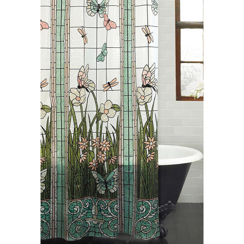 Waterproof Polyester Shower Curtain – Meadow Flower &