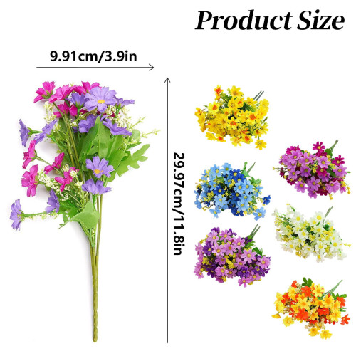 Blå UV-resistenta konstgjorda blommor utomhuspaket 2