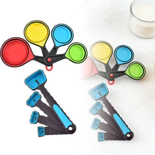 Ensemble de 8 tasses et cuillères doseuses en silicone 1