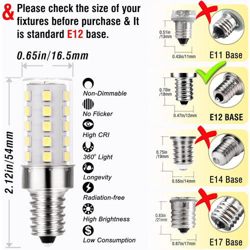 Λαμπτήρες LED E12C74W450lm6000K Ημέρας Χωρίς Ρύθμιση Φωτισμού T6 8 2